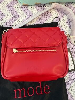 Mode Quilted Flap Bag in Red